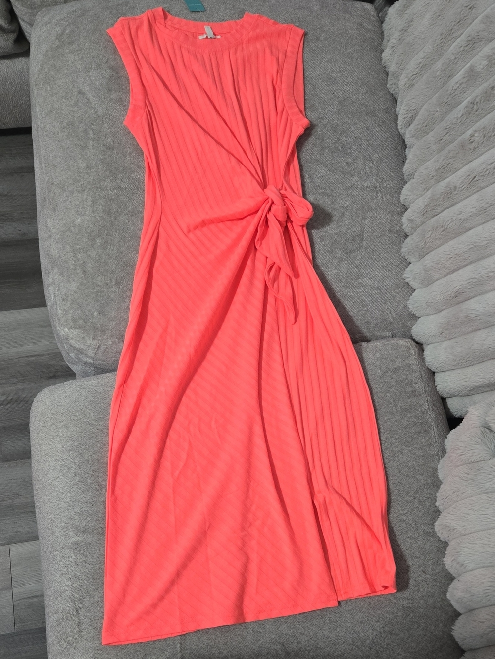Maurices Coral Sleeveless Maxi with Side Knot